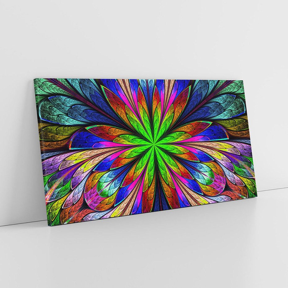 Obraz na płótnie 120x60 - Witrażowa magia na płótnie - witraż, sztuka