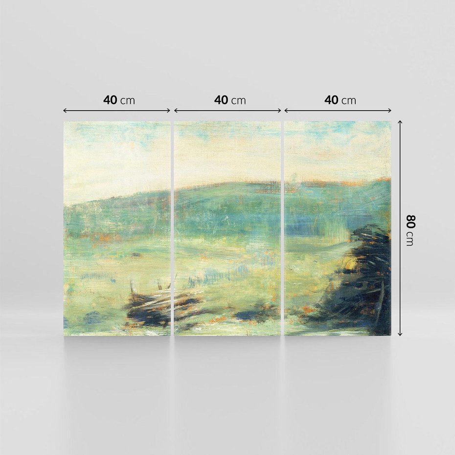 Obraz na płótnie 120x80 - "Pejzaż w Saint-Ouen" (1886–1888) Georges Seurat - Repodukcja - reprodukcja, obraz na płótnie