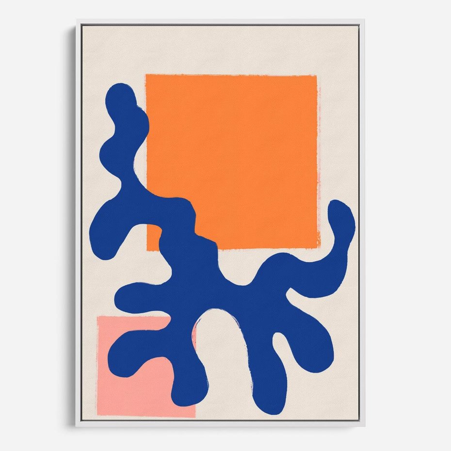 Obraz w ramie 50x70 - Bezczasowe Pastelowe Plamy - abstrakcja, nowoczesny plakat - rama biała