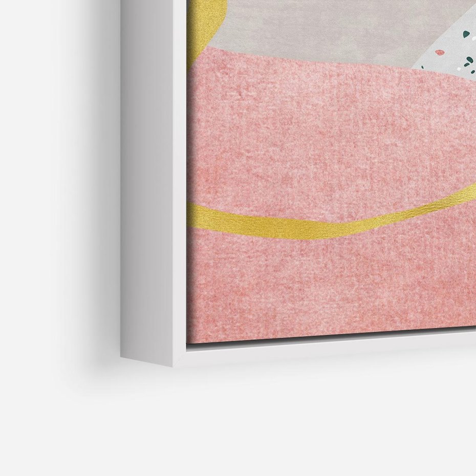 Obraz w ramie 50x50 - Ekspresja w ruchu pędzla - abstrakcja, połączenie kształtów - rama biała