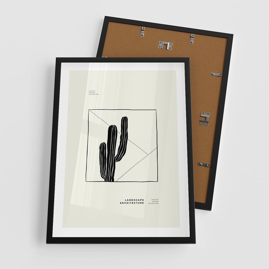 Plakat w ramie 50x70 - Zaklęta roślinna ekspresja - nowoczesna sztuka, minimalistyczny styl - rama czarna