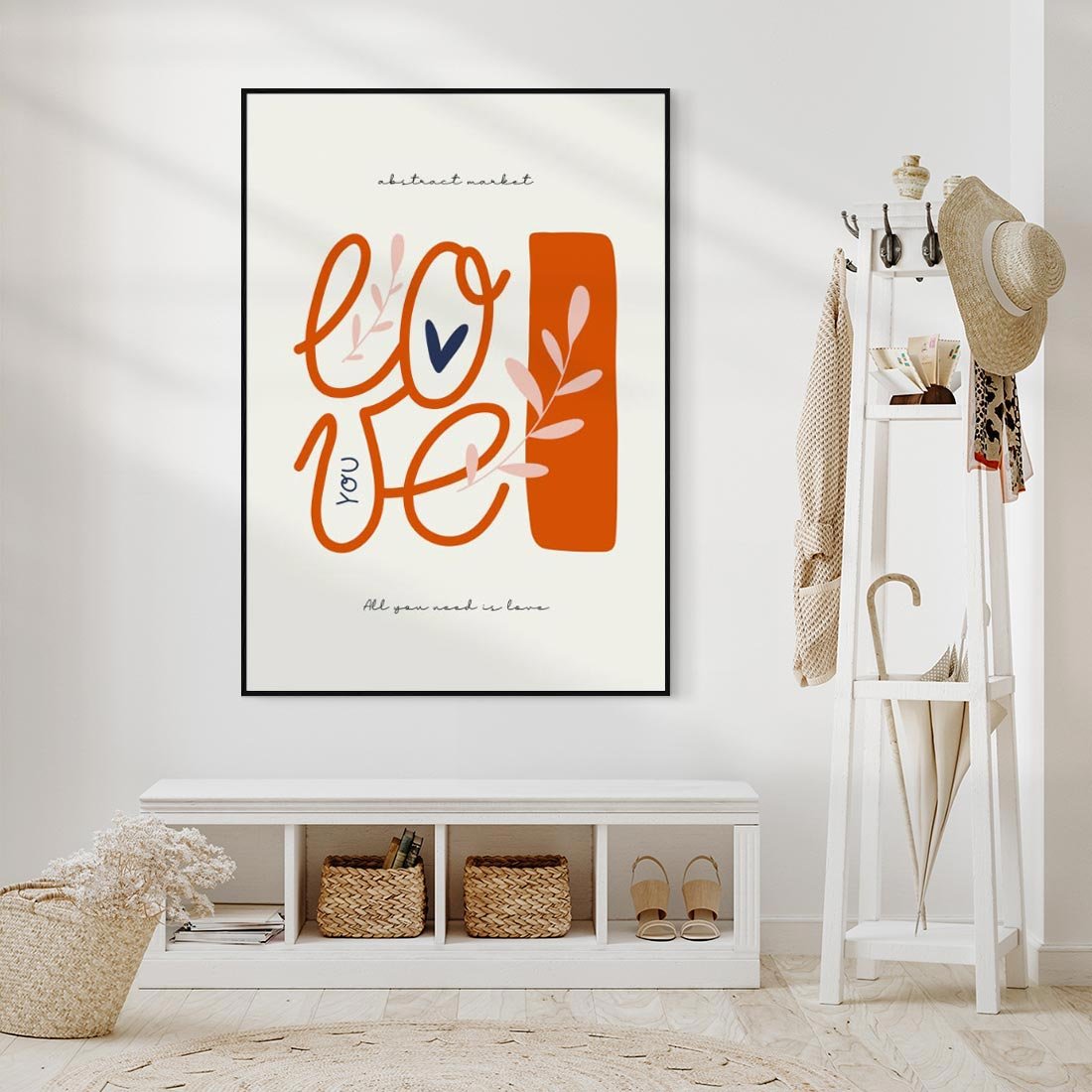 Obraz w ramie 50x70 - Pastelowa Siła Miłości - miłość, love - rama czarna