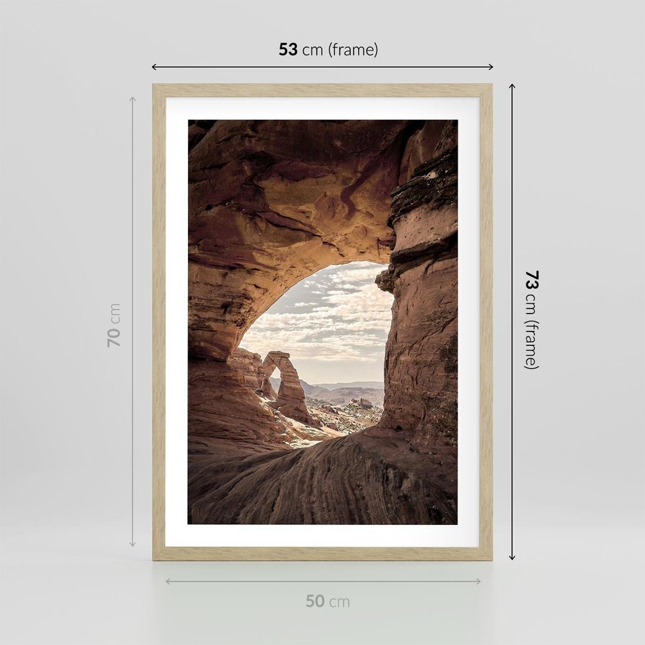Plakat w ramie 50x70 - Kanionowy Labirynt - pustynia, skały - rama drewno