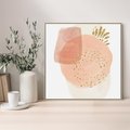 Obraz w ramie 50x50 - Migotliwe Kształty i Plamy - abstrakcyjne akwarelowe plamy, minimalizm - rama drewno