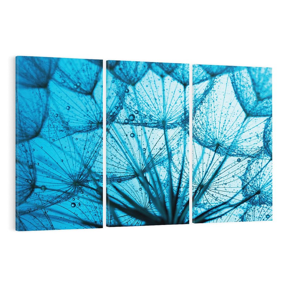 Obraz na płótnie 120x80 - Lekkość dmuchawca wśród kwiatów - dmuchawiec, kwiaty