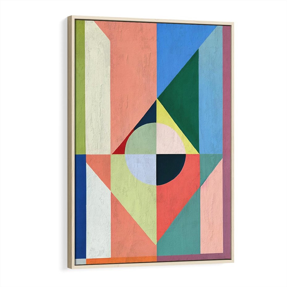 Obraz w ramie 80x120 - Księga Kolorowych Wizji - różne geometryczne formy, koła - rama drewno