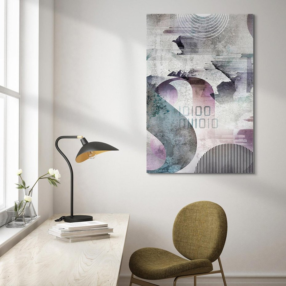 Obraz na płótnie 50x70 - Nocne opowieści w barwach - typografia, abstrakcja