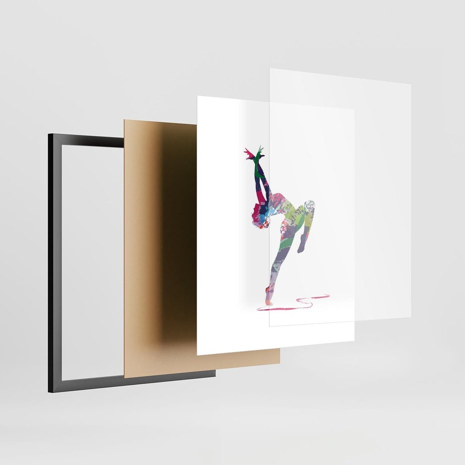 Plakat w ramie 40x50 - Taniec w akwareli - taniec, akwarela - rama czarna