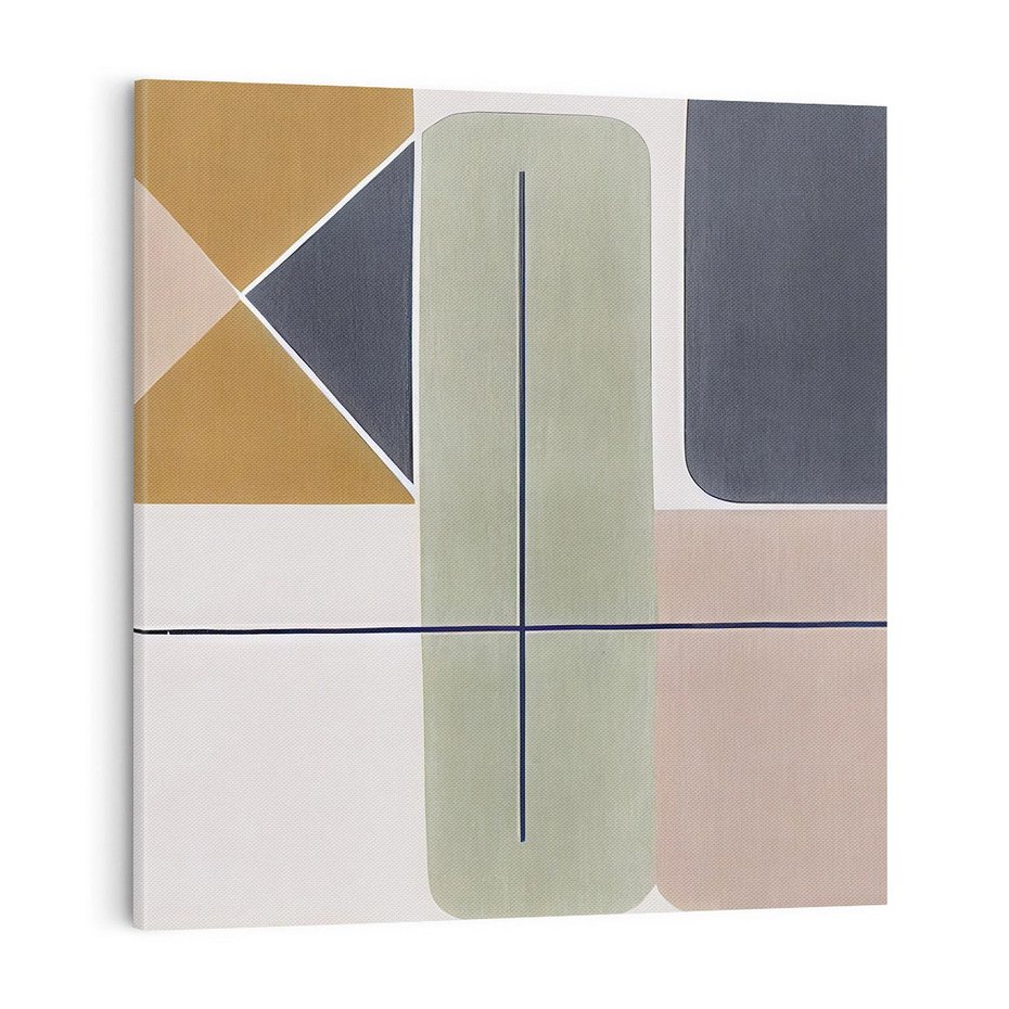 Obraz na płótnie 40x40 - Sztuka Abstrakcji - geometryczne kształty, kolorowe prostokąty