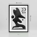 Plakat w ramie 50x70 - Abstrakcja w Monochromii - nowoczesna grafika, abstrakcja - rama czarna