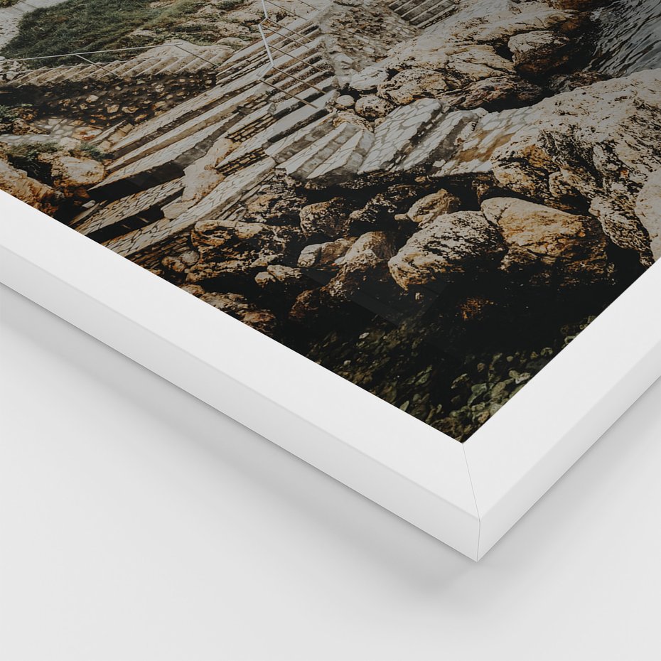 Zestaw obrazy w ramie 50x70 galeria - Morze, wakacje, podróż, łodzie - rama biała