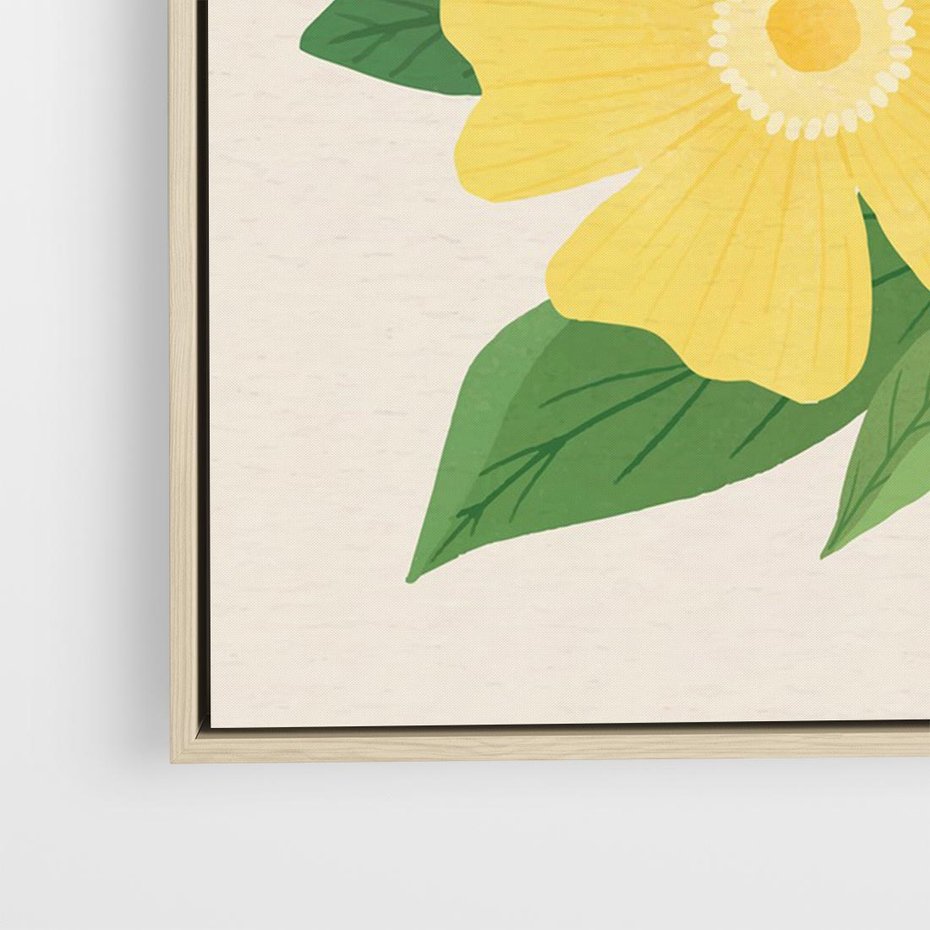 Obraz w ramie 70x50 - Kwiatowy Uśmiech - kwiaty, akwarela - rama drewno