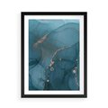 Plakat w ramie 50x70 - Marmurowa Elegancja: Kolory Oceanu - marmur, kolory oceanu - rama czarna