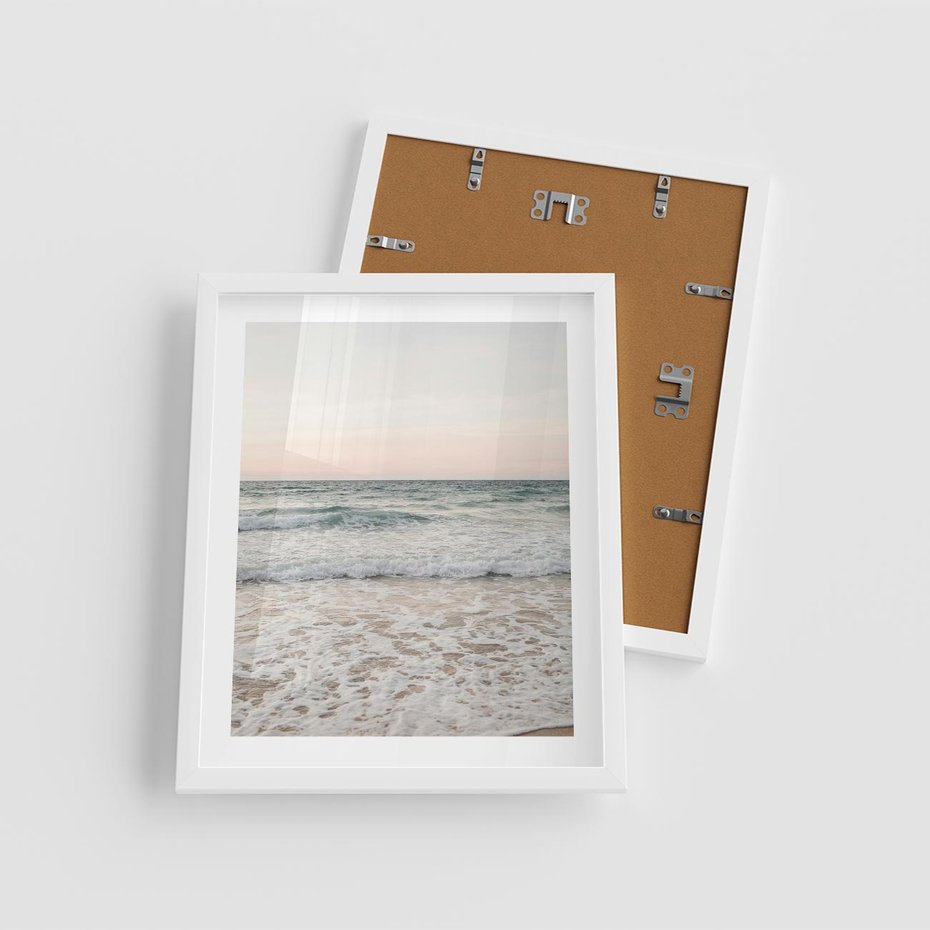 Plakat w ramie 40x50 - Krajobraz Morza i Fal - morze, fale - rama biała