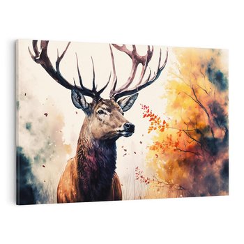 Obraz na płótnie 100x70 - Jesienny Monarcha Lasu - grafika komputerowa, na podstawie obrazu