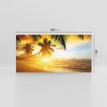 Obraz na płótnie 120x60 - Sielska plaża z palmami i morzem - plaża, morze
