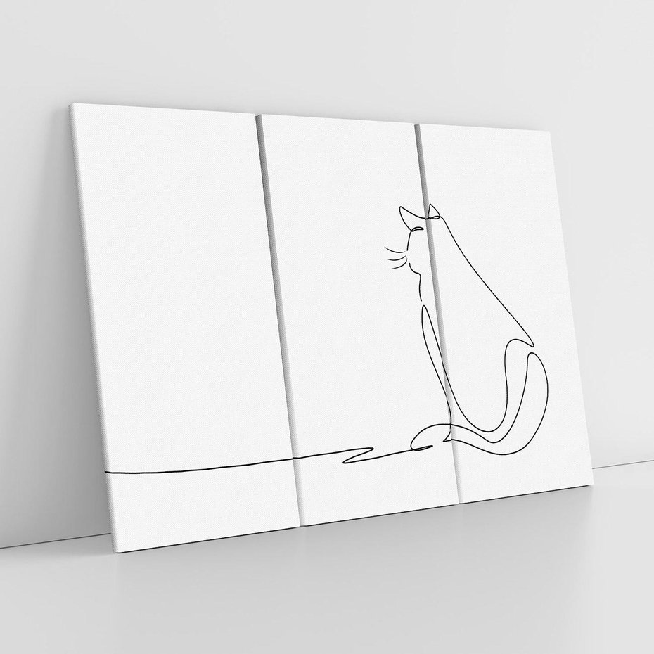 Obraz na płótnie 120x80 - Koci Szkic - szkic, line art