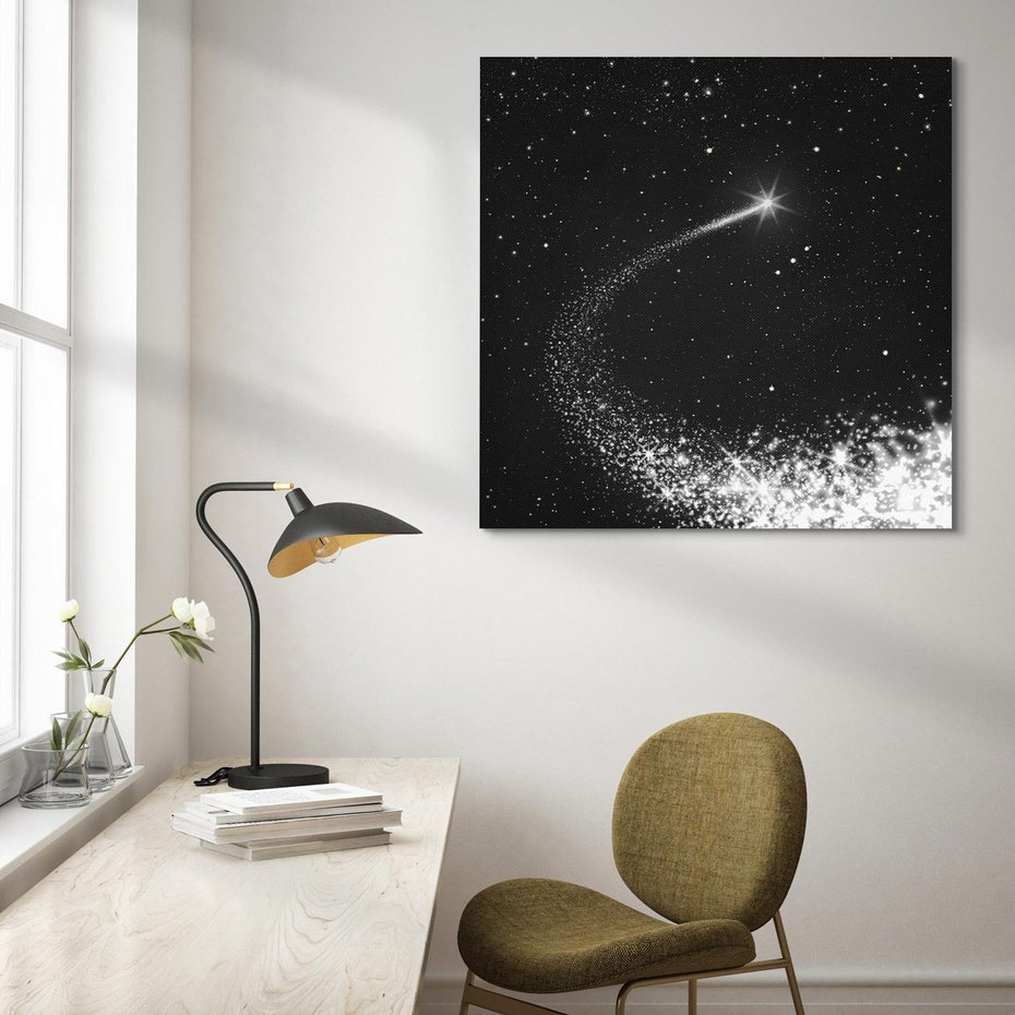 Obraz na płótnie 40x40 - Kometa wśród gwiazd - kometa, gwiazdy