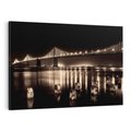 Obraz na płótnie 120x80 - Most nocą nad rzeką - noc, most