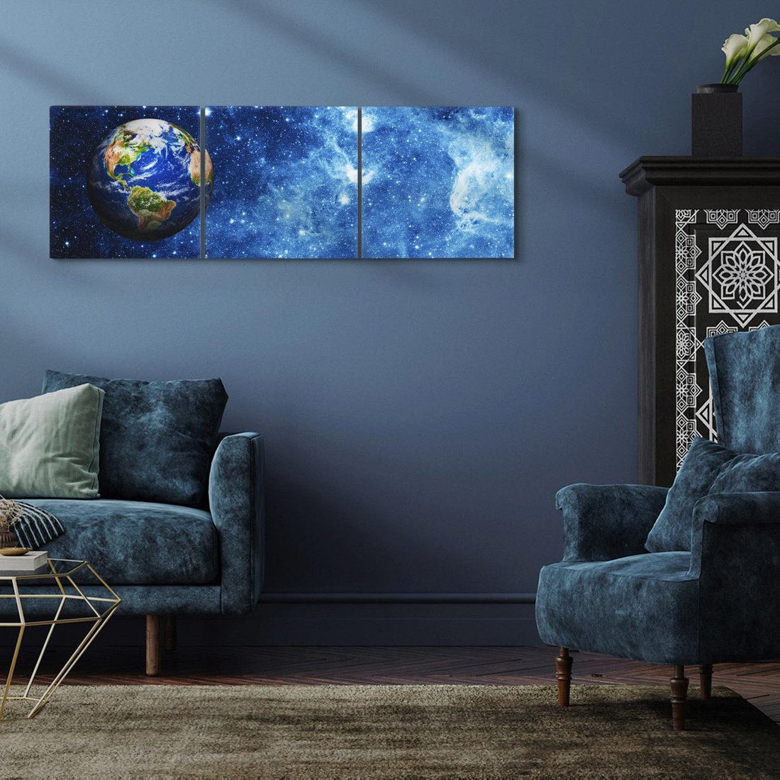 Obraz na płótnie 120x40 - Kosmiczne podróże na Ziemię - kosmos, ziemia