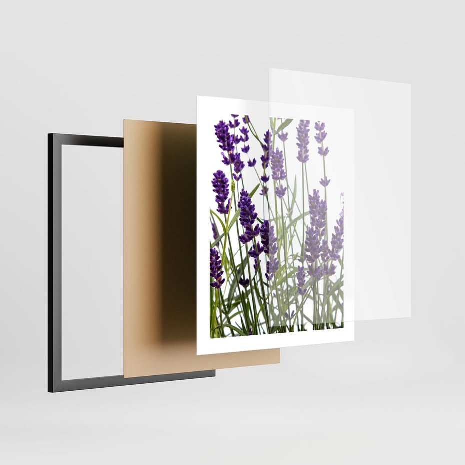 Plakat w ramie 40x50 - Fioletowa harmonia lawendy - lawenda, fiolet - rama czarna
