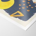Plakat bez ramy 21x30 - Migocące Nocne Barwy - abstrakcyjna akwarelowa plama, granatowa
