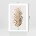 Plakat bez ramy 50x70 - Złoty blask palmowego liścia - złota, palma