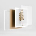 Plakat w ramie 40x50 - Ponadczasowy Urok - złote, liście - rama biała