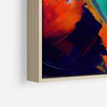 Obraz w ramie 50x50 - Abstrakcyjne wizje czasu - żywe radosne kolory, plamy kolory - rama drewno