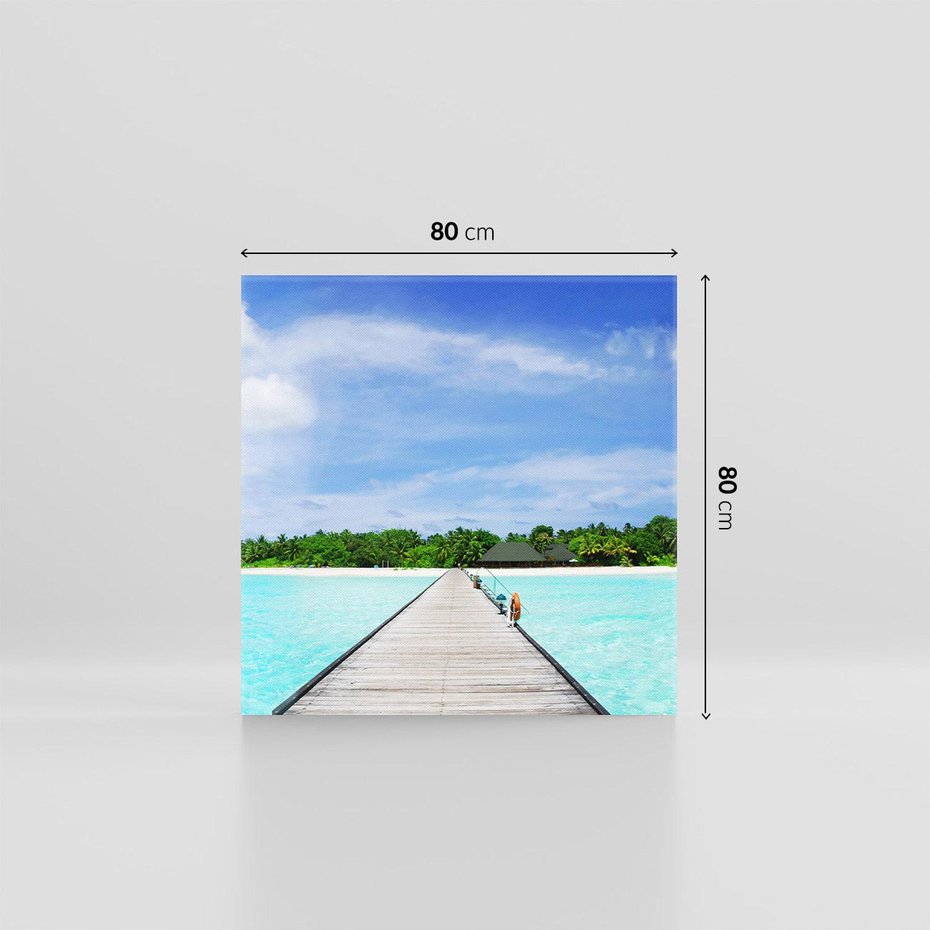 Obraz na płótnie 80x80 - Idylliczne molo na wyspie - plaża, molo