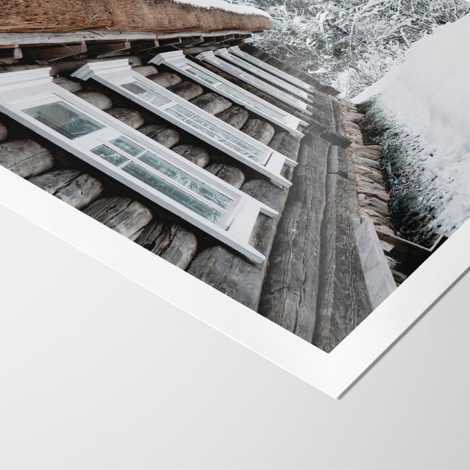 Plakat bez ramy 30x40 - Cicha Zima - zima, domek w górach