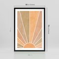 Plakat w ramie 50x70 - Grafika Boho w Odcieniach Pomarańczu - boho słońce, grafika - rama czarna