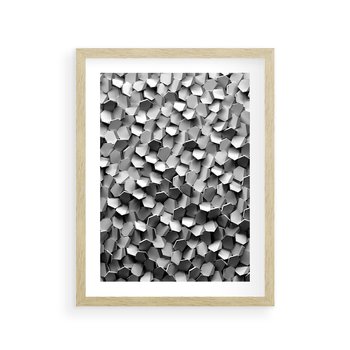 Plakat w ramie 50x70 - Odkryj głębię sztuki - graficzne, 3D - rama drewno
