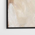 Obraz w ramie 50x50 - Elegancja w Złocistym Chaosie - złoto beż, abstrakcja - rama czarna