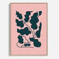 Obraz w ramie 50x70 - Kształty Nieznanego Świata - abstrakcyjne liście, boho styl - rama drewno