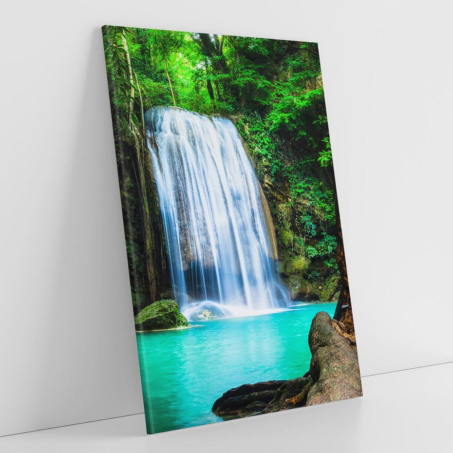 Obraz na płótnie 70x100 - : Moc Natury - wodospad, rzeka