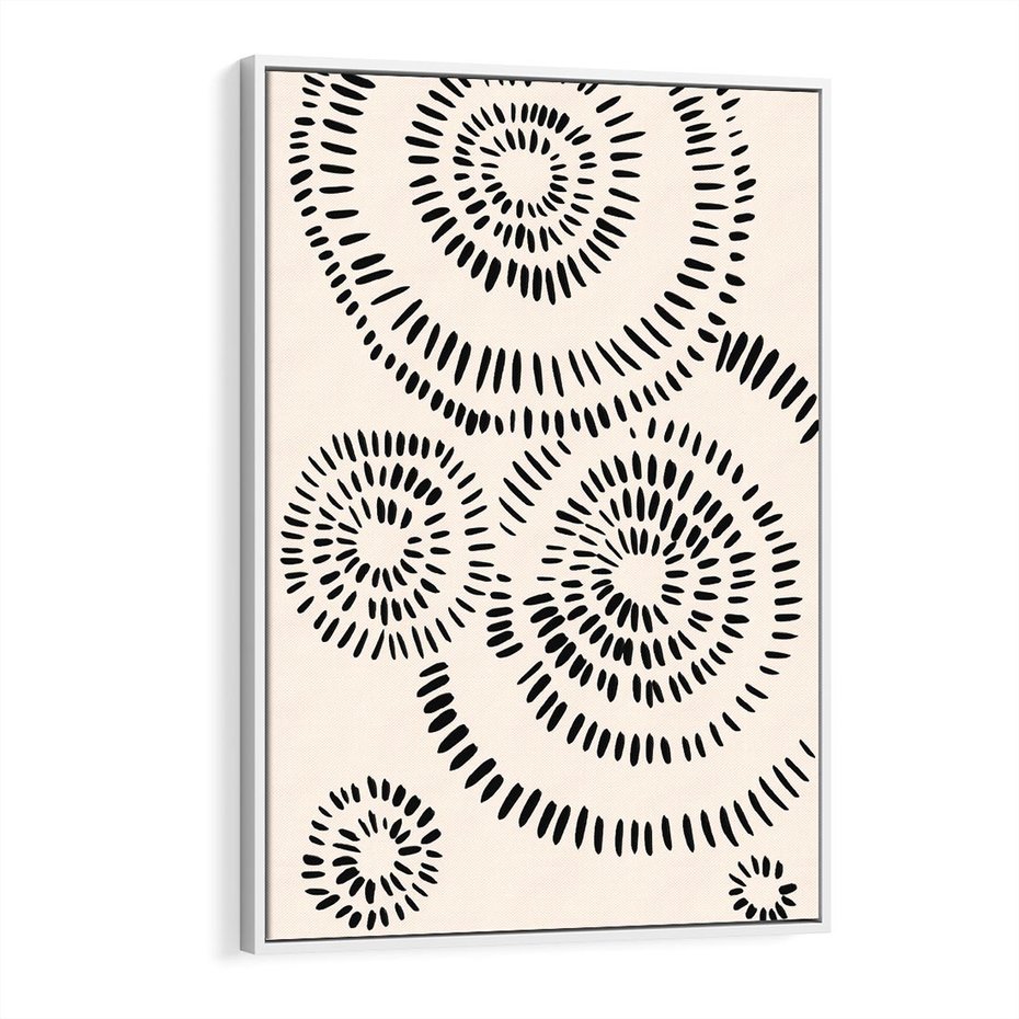 Obraz w ramie 70x100 - Abstrakcyjne Wnętrza - minimalistyczne kształty, odbicia - rama biała