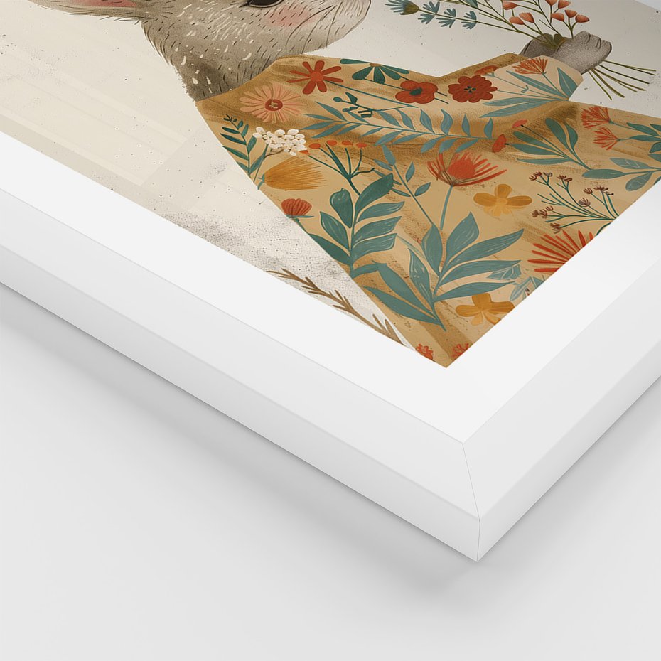 Zestaw obrazy w ramie 30x40 galeria - dla, dzieci, króliki, dziewczynka - rama biała