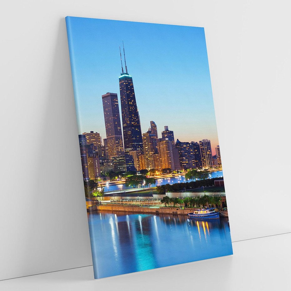 Obraz na płótnie 80x120 - Miasto nad Rzeką - miasto, rzeka