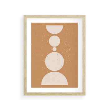 Plakat w ramie 30x40 - Podróżne Echa - mid century styl, nowoczesna grafika - rama drewno