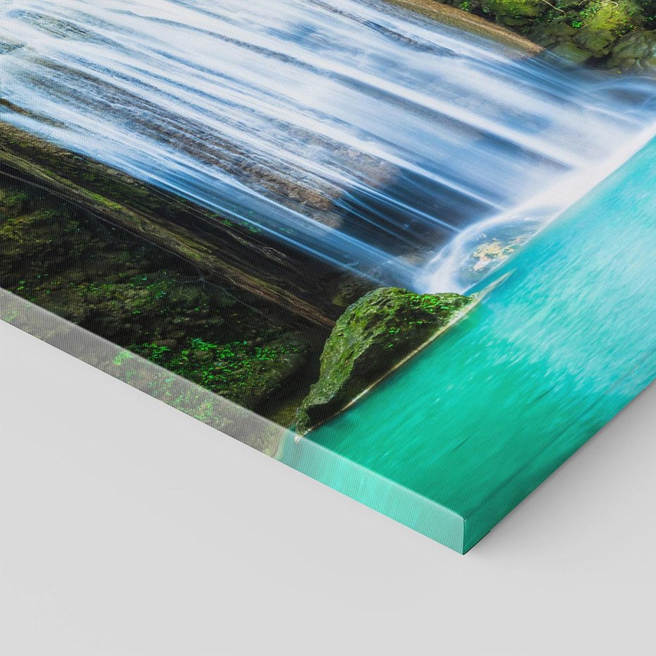 Obraz na płótnie 50x50 - : Moc Natury - wodospad, rzeka