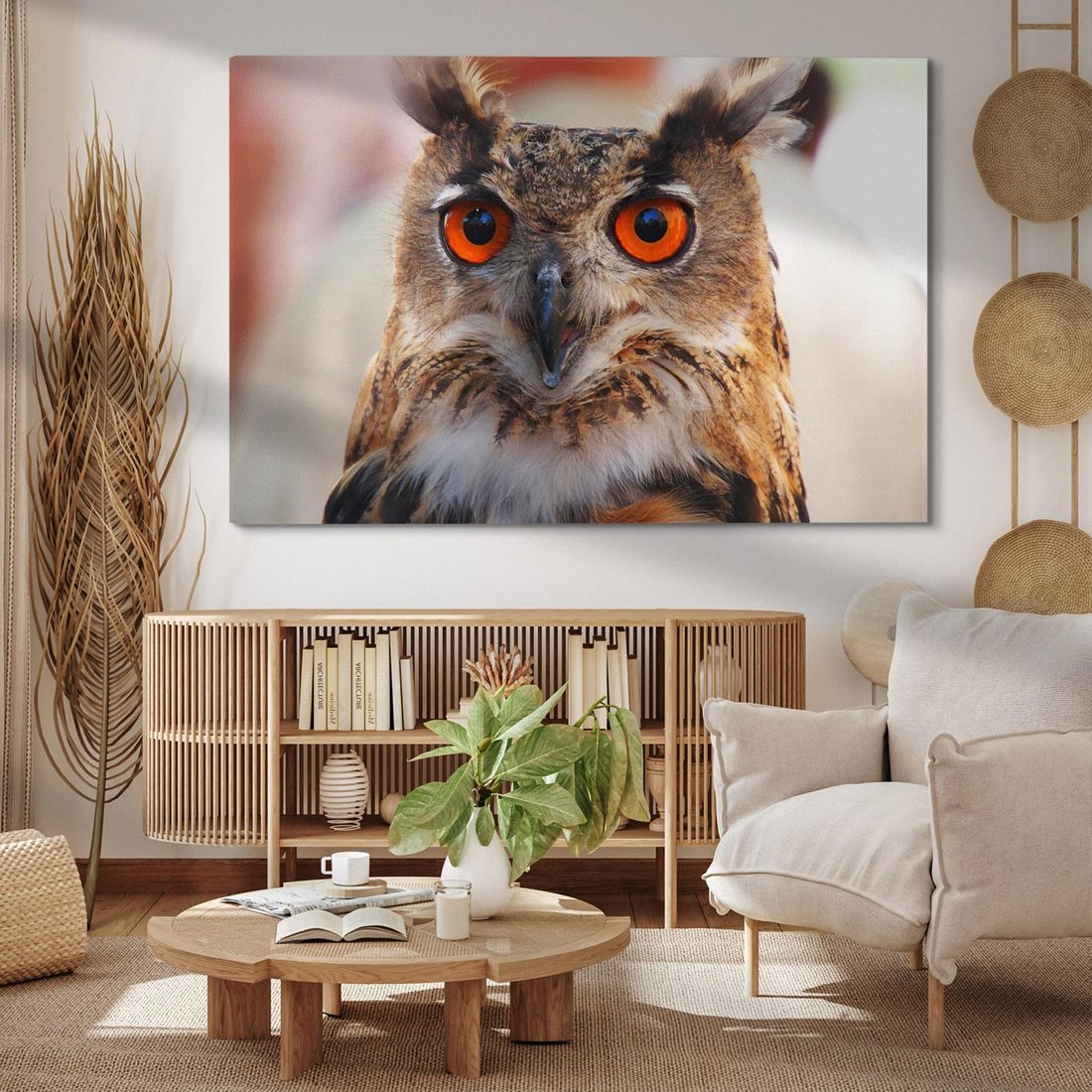 Obraz na płótnie 120x80 - Mądra sowa w locie - sowa, ptak