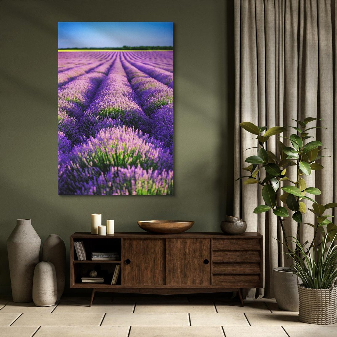 Obraz na płótnie 80x120 - Malownicze Pole Lawendy - lawenda, pole