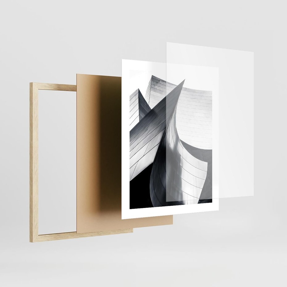 Plakat w ramie 40x50 - Miasto Współczesności - architektura, nowoczesne budynki - rama drewno