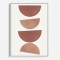 Obraz w ramie 70x100 - Abstrakcyjne Widzenia - abstrakcyjne geometryczne kształty, odcienie brązu i beżu - rama biała