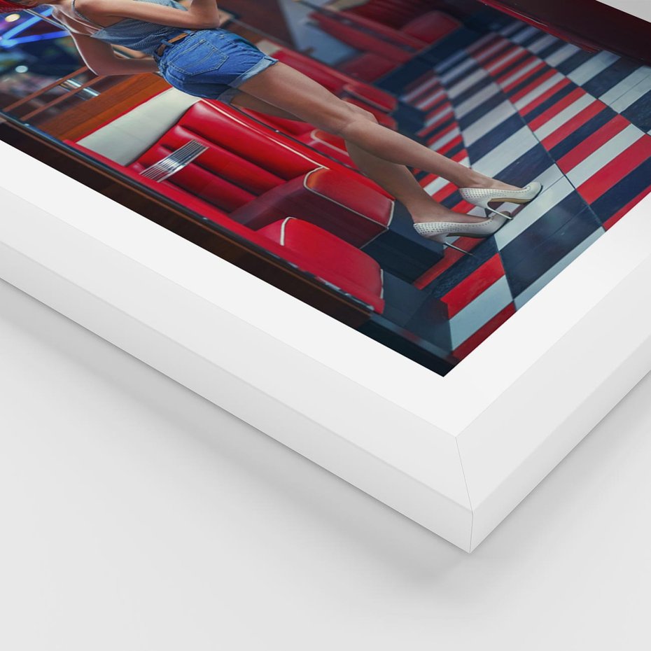 Plakat w ramie 40x50 - Czas Na Wyjątkowy Posiłek - restauracja, retro - rama biała