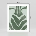 Plakat bez ramy 40x50 - Zieleń Odpoczynku - zielony plakat, nieregularne splątane linie