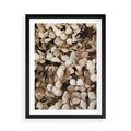Plakat w ramie 50x70 - Delikatność Hortensji: Kompozycja Kwiatów w Beżu - hortensja, odcienie beżu - rama czarna