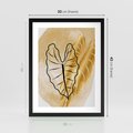 Plakat w ramie 30x40 - Monstera w Złocie - złote liście monstery, grafika - rama czarna