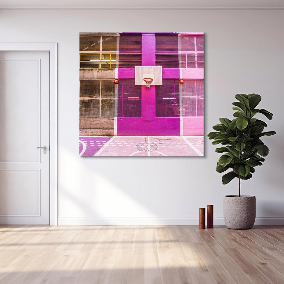 Obraz na płótnie 30x30 - Boisko Koszykówki - Pasja Sportowego Ducha - boisko, koszykówka